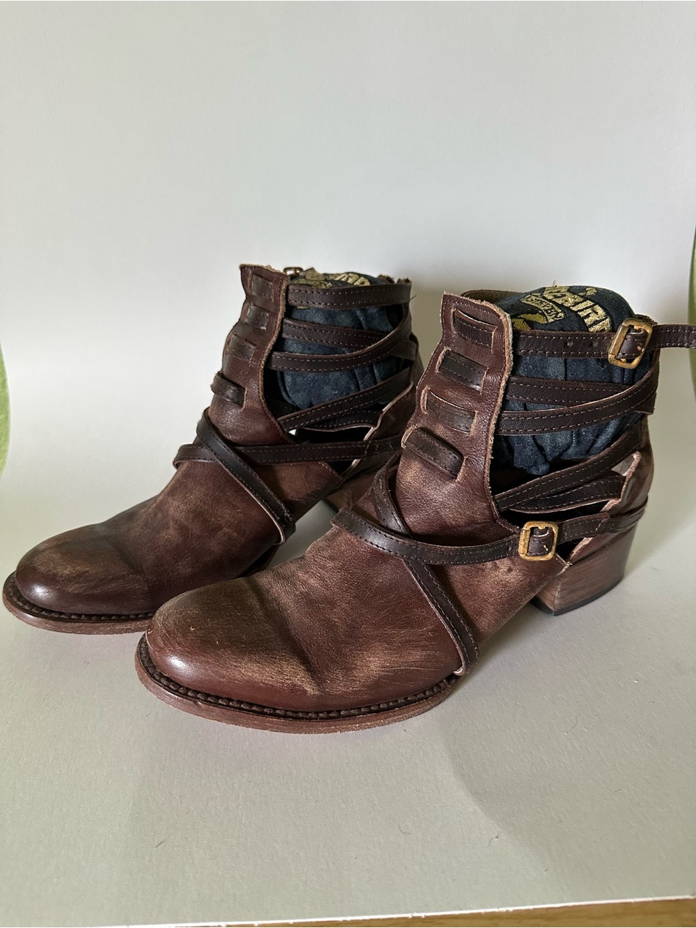 Freebird by Steven “Stair” Brown Leather Cutout Ankle Booties